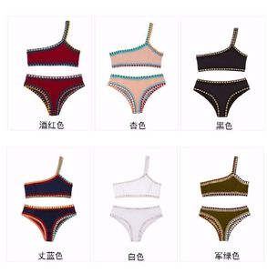 Maillots de bain pour femmes JUNE LIPS 12 Couleur Blanc Bleu Foncé Beige Jaune Rouge Prix 2 Pièces Ensemble Dames Été Plage Bikini 2022 Arrivées Un