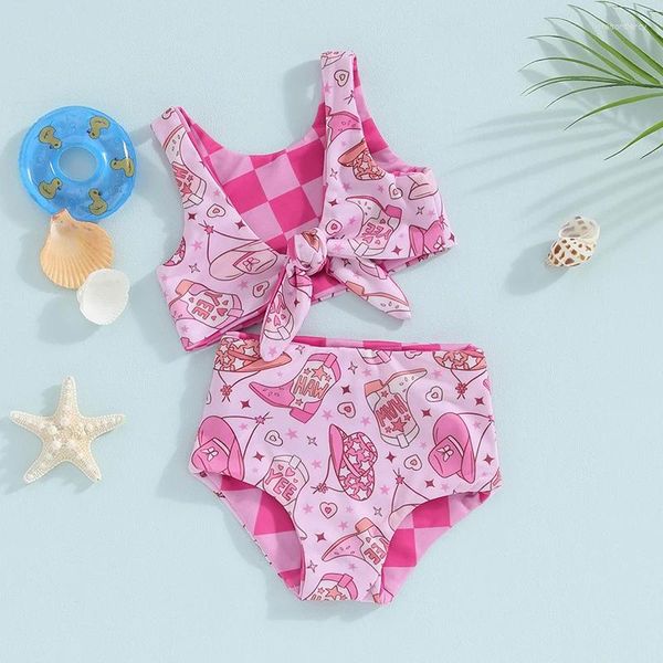 Swimons de maillots de bain pour femmes Baby Girl's Summer Swimsuits Cartoon Boothat Imprimé sans manches