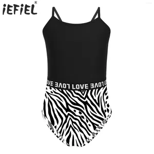 Swimwear Kids Kids Girls Leotard One-Piece Athletic Swimsuit Sans manches imprimées Sportswear Beldwear Pool Party Party Bathing Frothing