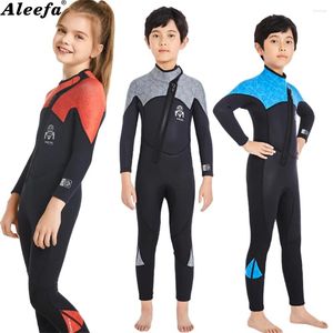 Swimwear de mujeres para niños Adolescentes de 2.5 mm Neoprene One Piece Front Zipper Manténgase caliente para niños Traje de natación de invierno