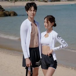 Dames badkleding Koreaans paar split duikpak vrouwen heren snorkelen surfen 2024 zwempak conservatieve zonbescherming sportbroeken