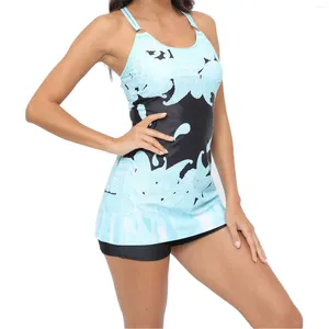 Swimwear féminin dames Summer Beach Fashion Split Leaf Flower Imprimé grand maillot de bain Girls Board Shorts pour nager