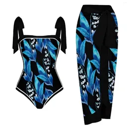 Sweetwear féminin dames vintage plate de cou plat lacet en haut de la ligne de motif floral imprimé bikini couverture de maillot de bain set des maillots de bain pour grosse éteinte