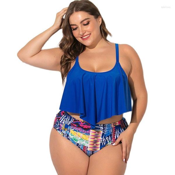 Maillots de bain pour femmes grande taille 5XL Bikini ensemble femmes 2023 imprimer deux pièces maillot de bain femme taille haute grand maillot de bain vêtements de plage