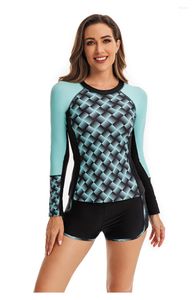 Maillots de bain pour femmes à manches longues Tankini Set Sexy Surf Two Piece Sport Maillot de bain Femmes Séparées Rashguard Maillot de bain Beachwear Body