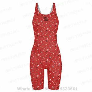 Dames Swimwear Love the Pain Women Racer Back Bodysuit knie lengte zwempak professionele sporttraining Backless Athletic