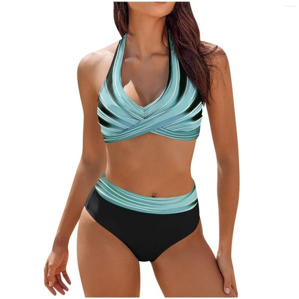 Swimwwear Women Luxury Swimsuit Sexy Bikinis Sets High Waist Bikini Set Two Piece Color Block Floral Imprimé Buste