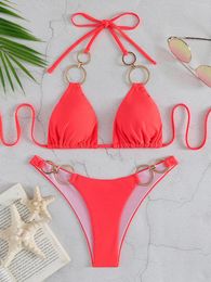 Damesbadmode Melphieer 2024 zomer bikini gouden ringen bikini's set gekoppeld ontwerp badpak badpak biquini maillot de bain xl