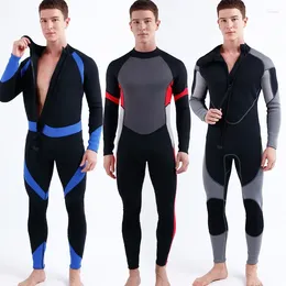 Dames Zwemkleding Heren 3MM Duikpak Rits aan de voorkant Eendelig Warm Zonnebrandcrème Lange mouwen Snorkelen Surfen Zwemmen Anti-kwallen wetsuit