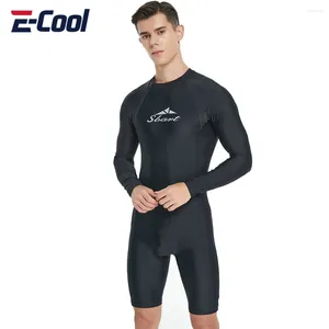 Maillots de bain pour femmes Maillot de bain une pièce pour hommes Fermeture à glissière avant Combinaison de plongée à manches longues Protection solaire Séchage rapide Natation Surf Wet