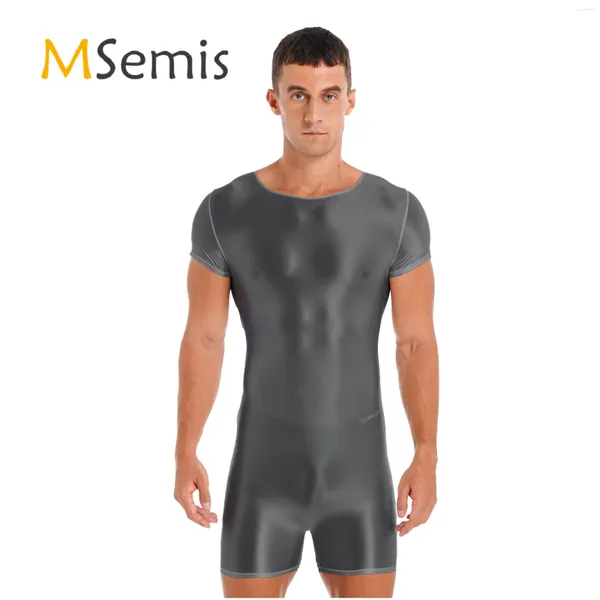 Swimons de maillots de bain pour hommes Message de maillot de bain brillant Bodys de cou rond sur le cou rond