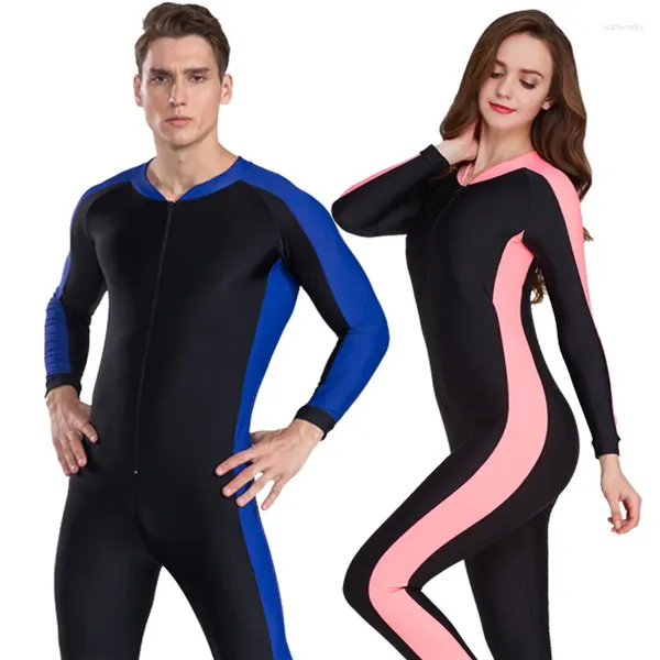 Traje de baño para mujeres Hombres Mujeres Lycra UPF50 Buceo Piel Traje de neopreno Rash Guard- Protección UV de cuerpo completo para snorkel Deportes de surf