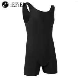 Dames badkleding heren uit één stuk mouwloze worstelende singlet bodysuit jumpsuit sport gym workout turnard biketard unitard dancewear