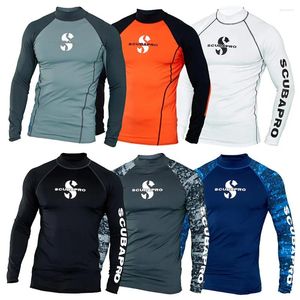 Maillots de bain pour femmes Mens Rash Guard Surf Costume UV Protection solaire à manches longues Combinaisons de plongée Séchage rapide Skins de base Natation Chemise serrée Sport