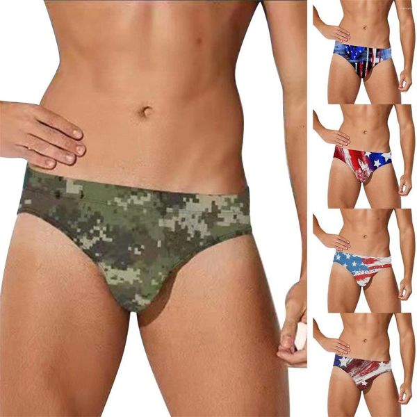 Maillots de bain pour femmes Hommes Été Bord de mer Plage Vacances Hommes avec doublure de compression Drapeau Salopette Shorts Hommes Maillots de bain Troncs