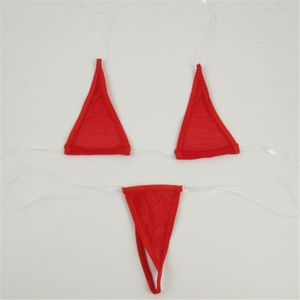 Maillot de bain femme Micro Bikini 2021 Sexy cou suspendu Transparent Invisible ceinture Triangle fille femmes maillot de bain Biquini Mini Bikinis