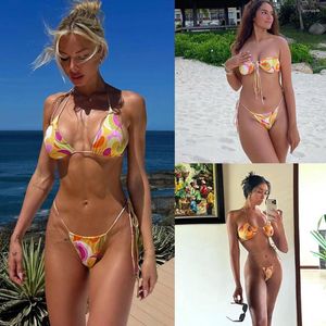 Maillots de bain pour femmes Micro Bikini Set Push Up Maillots de bain Sexy String Bikinis Triangle 2 pièces Maillot de bain Maillot de bain String Beach Wear Bandage XL