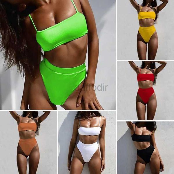 Maillots de bain pour femmes Ensemble de bikini sexy et respirant en satin de soie multicolore adapté aux vacances d'été à la plage pour femmes ensemble de maillot de bain à trois points 24326