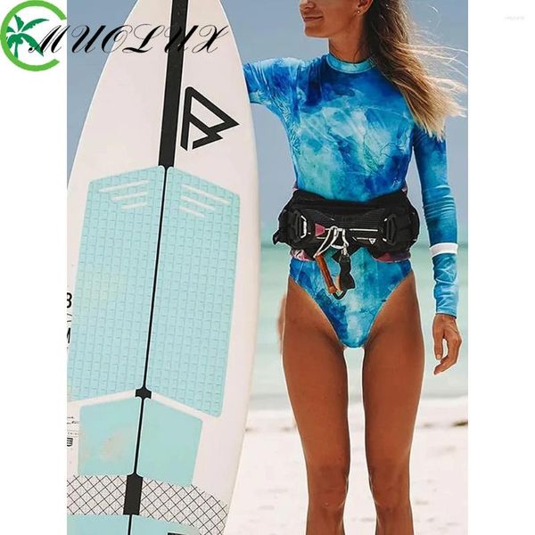 Maillots de bain pour femmes Muolux à manches longues Tie Dye One Piece Femmes 2024 Monokini Bath Suit Body Maillot de bain Summer Beach Rash Guard Surf