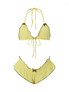 Swimwear pour femmes MXIQQPLTKY Bikini ensembles pour les femmes mignon de soutien-gorge rembourré licou