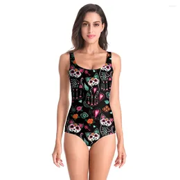 Maillots de bain pour femmes Nadanbao Femmes One Piece Costumes Sexy Fashion Beach Maillot de bain Body Body Sans manches Noir Impression Surf Beachwear