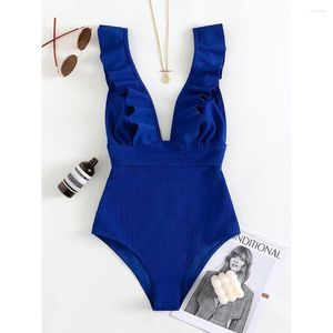 Dames badkleding één stuk zwempak vrouwen gegolfden massief zwart ribbled 2023 monokini sexy badpak zwemmen vrouwelijk strand bodysuit xxl