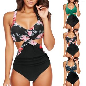 Trajes de baño para mujeres One Piece Women SEXY Bikini Set Fashion Floral Impresión de playa Traje de baño Harajuku Micro Thong Bathing Biquini Feminino