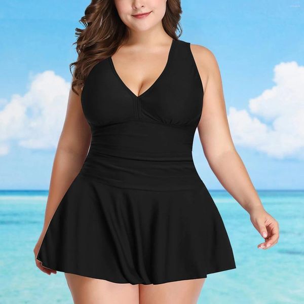 Maillots de bain pour femmes une épaule grande trois fleurs couleur unie taille haute maillot de bain deux pièces robes pour les adolescents