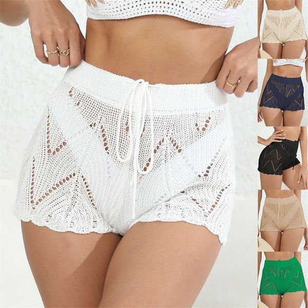 Swimwear pour femmes pantalon tricoté pour femmes Sumoux Solide Bottom Bottom White Black String Outfits Pant Green Crochet 1 Piece Beach