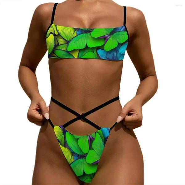 Swimwear Women's Orange Butterfly micro bikini maillot de bain sexy Animals Femmes Trend Thong Set deux pièces Push Up Design Beach Outfits