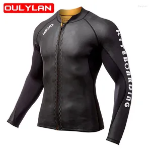 Dames Badmode Oulylan 2024 Wetsuit Jas 2mm Thermische Neopreen Shirt Met Lange Mouwen Nat Pak Tops Duikpakken Voor Mannen snorkelen