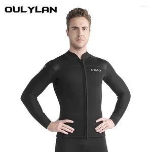 Dames Zwemkleding Oulylan 3 mm neopreen Lange mouwen Split Heren Duikjack Warm Zonnebrandcrème Zwemmen Surfen Diep Snorkelen Wetsuit Top