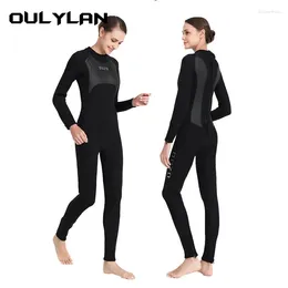 Swimswear Women's Olylan 3 mm Néoprène WetSuit Femmes Back Zipper Full Corps Thermal Jumps Suit à manches longues Protection UV Sports nautiques