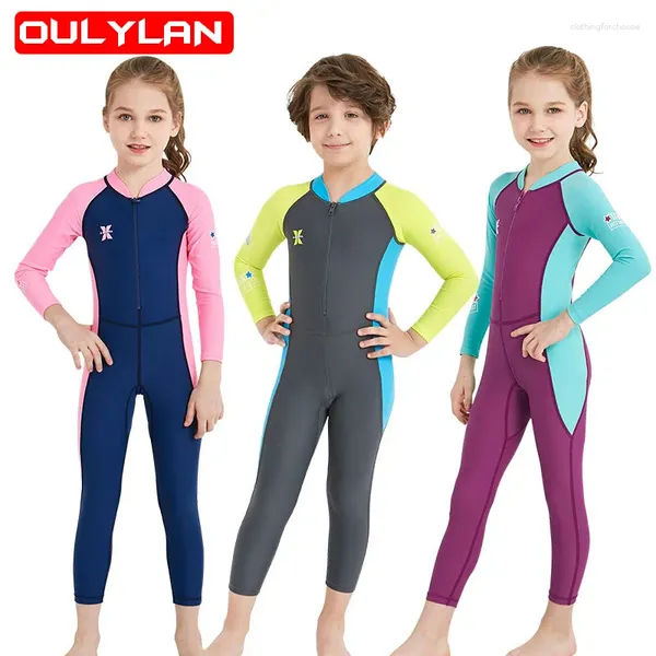 Traje de baño para mujer Oulylan Kids UPF50 Traje de buceo Trajes de neopreno Traje de neopreno para niños Niños Niñas Natación Rash Guard Surfing Kayak