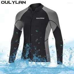 Swimwear féminin Oulylan WetSuit Top 2 mm Néoprène Wettoits For Women Men Jacket Front Front Manches longues Suisse de plongée