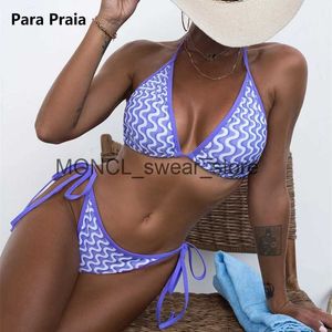 Swimwear pour femmes para praia vague imprimé bikini 2024 sexy push up licou bandage brésilien de maillot de bain bigou