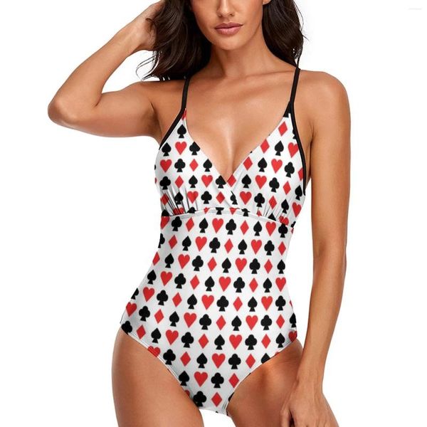 Swimwear pour femmes jouant à des combinaisons de cartes de maillot de bain de pok