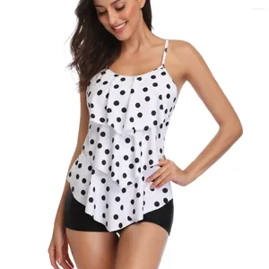 Maillots de bain pour femmes Plus Taille Bikini Polka Dot Imprimer Femmes Push Up Maillot De Bain Volants Biquini Taille Haute Bikinis Shorts Maillot De Bain 3XL Plage