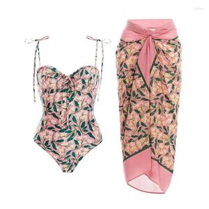 Swimwwear pour femmes Plus taille de maillot de bain une pièce rétro couvrant la jupe de plage en mousseline de mousseline minceur