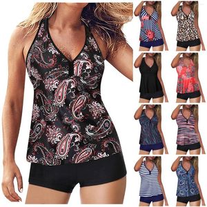 Dames badmode plus size vrouwen zwarte tankini buikbesturing tanktop retro zwempak met shorts tweedelig badpak