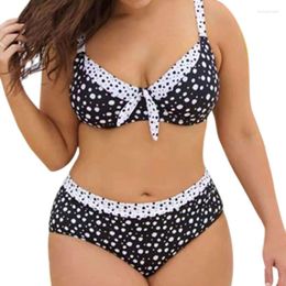 Dames badmode pokal dot print bikini set dames plus maat gestreepte split tweedelig zwempak hoge taille strandkleding 2022 dames voor