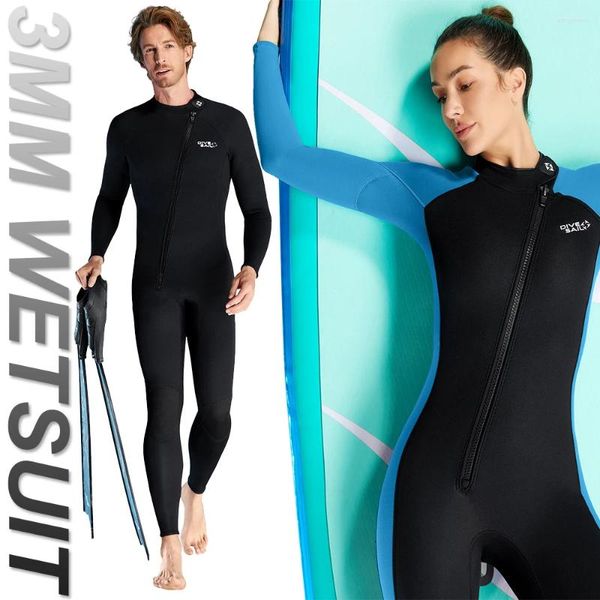 Swimwear féminin Premium Men Women Long WetShip Néoprène épaississer le costume chaud de natation Kayaking surf