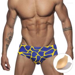 Calções de banho femininos impressão homens shorts biquíni cintura baixa troncos de natação verão secagem rápida beach wear surf maiô push pad briefs banho