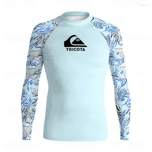 Maillots de bain pour femmes Rashguard Hommes Beach Summer Rash Guard Kit de protection UV à manches longues Jersey Jersey T-shirts Surf en plein air Tops Wear