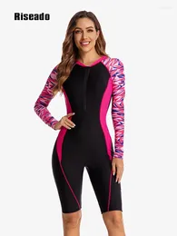 Damesbadmode Rashguard Dames 2024 Sport Eendelig Badpakken Boyleg Wetsuit Surfzwempakken voor lange mouwen (UPF 50)