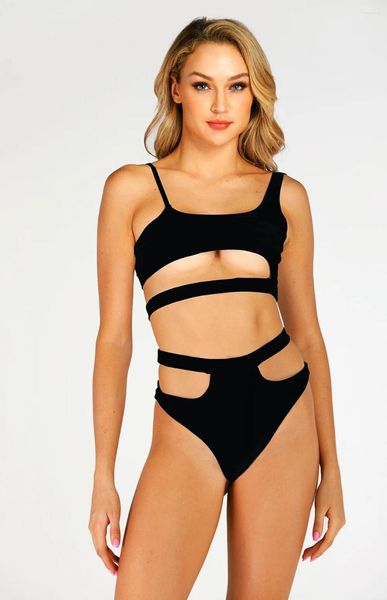 Swimwwear féminin Real S European et American Bikini Split Swimsuit Hollow Cut