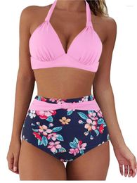 Bikini de maillots de bain pour femmes rétro High Bikini Retro Floral High Wates