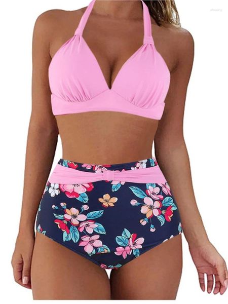 Traje de baño de baño de baño de mujeres Bikini de cintura alta de mujer Traje de baño para mujeres Push Biquini Feminino 2024 Trajes de baño de playa Vintage