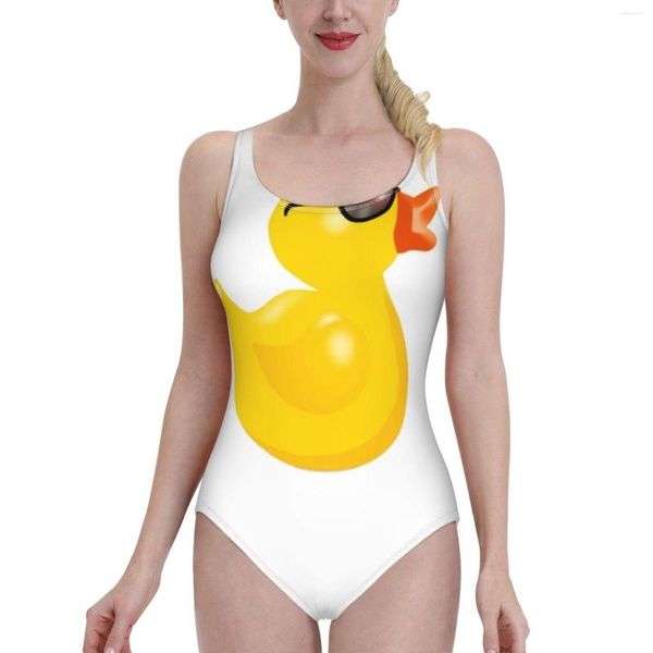 Traje de baño de mujer Pato de goma. Con gafas de sol pato amarillo una pieza traje de baño mujer Sexy clásico sin espalda mono