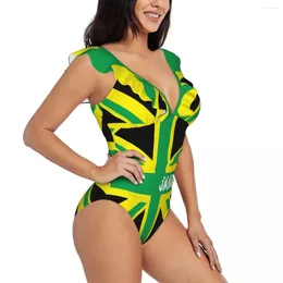 Femme de maillot de bain pour femmes 2024 femmes sexy one morceaux maillot de bain féminin Jamaïque Kingdom Flag Monokini Bathing mail